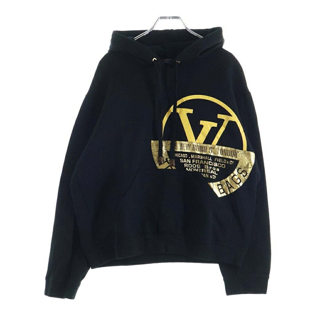 LOUIS VUITTON(ルイヴィトン) LVロゴプリント プルオーバー スウェット パーカー フーディー ブラック FJST08FED