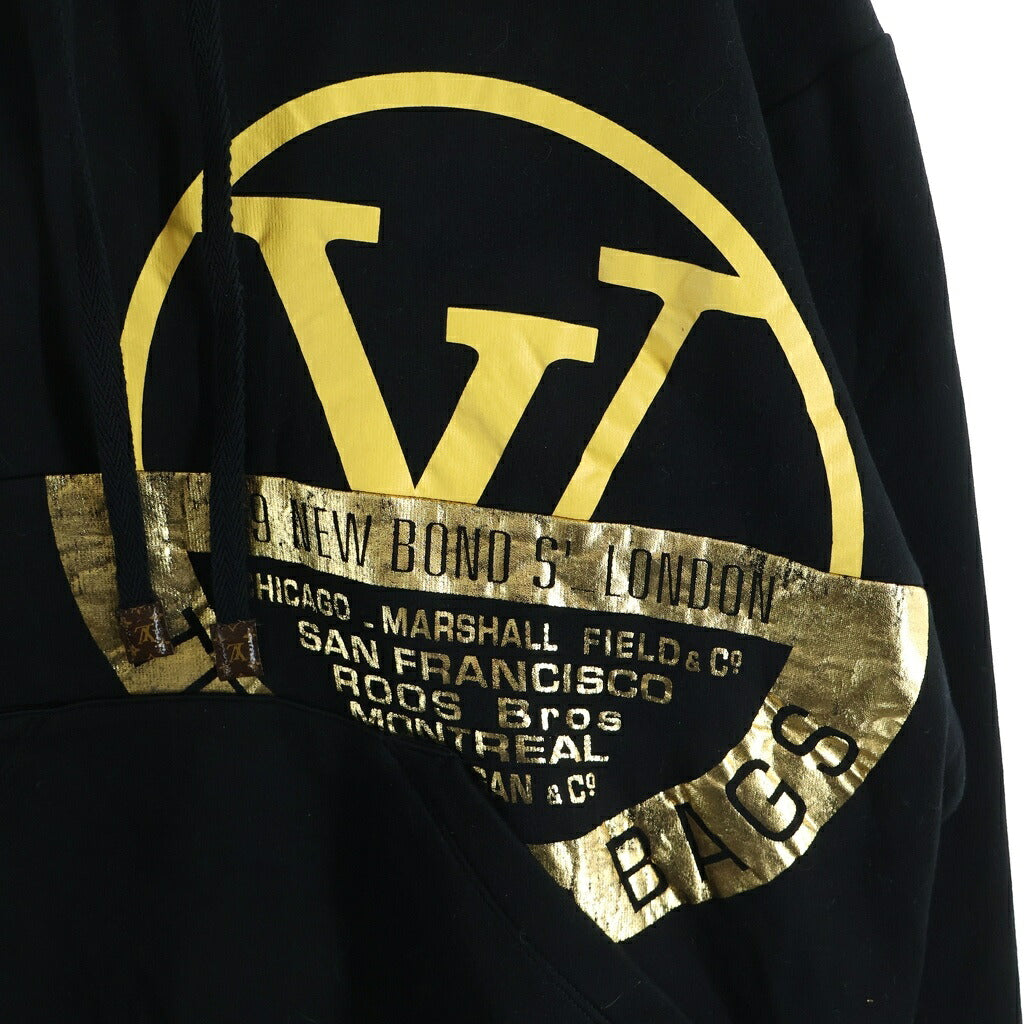 LOUIS VUITTON(ルイヴィトン) LVロゴプリント プルオーバー スウェット パーカー フーディー ブラック FJST08FED