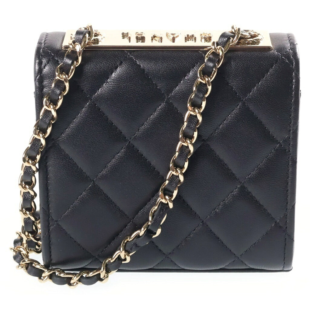 CHANEL(シャネル) マトラッセ ミニ トレンディCC チェーンショルダーポーチ ブラック ラムスキン ゴールド金具 A81633 31番台