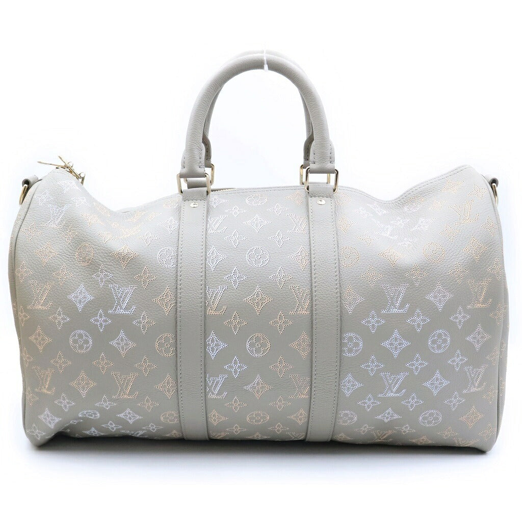 LOUIS VUITTON(ルイヴィトン) モノグラム・イリデセント マヒナ キーポルバンドリエール45 ボストンバッグ ショルダーバッグ 2WAY レザー グレー M23478 ICタイプ