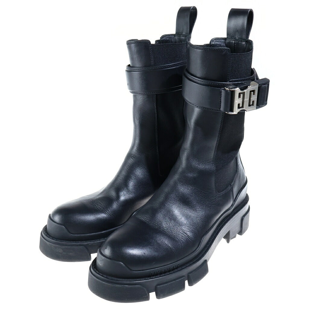 GIVENCHY(ジバンシィ) 4Gバックル テラ チェルシーサイドゴアレザーブーツ ブラック SA 0262