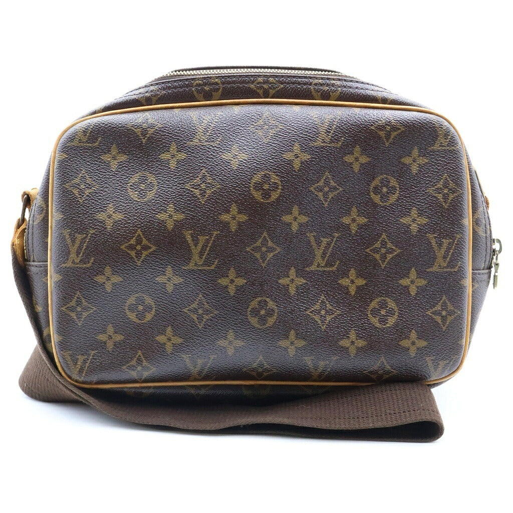 LOUIS VUITTON(ルイヴィトン) モノグラム リポーターPM ショルダーバッグ ブラウン レザー×PVC M45254 ゴールド金具