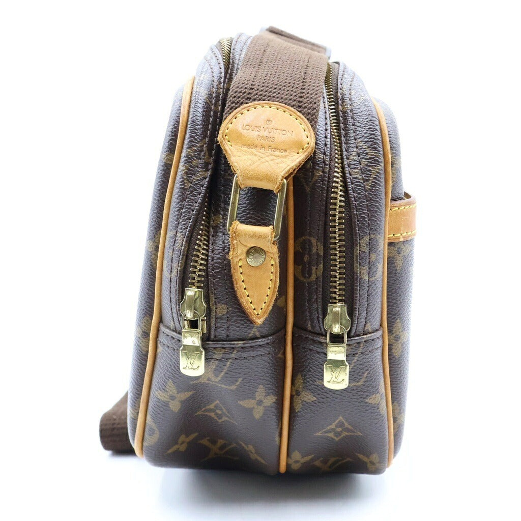 LOUIS VUITTON(ルイヴィトン) モノグラム リポーターPM ショルダーバッグ ブラウン レザー×PVC M45254 ゴールド金具