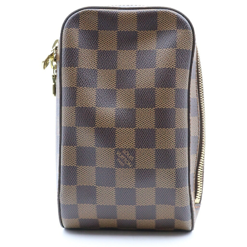 LOUIS VUITTON(ルイヴィトン) ダミエ ジェロニモス ショルダーバッグ ボディバッグ ウエストバッグ ブラウン レザー×PVC N51994 ゴールド金具