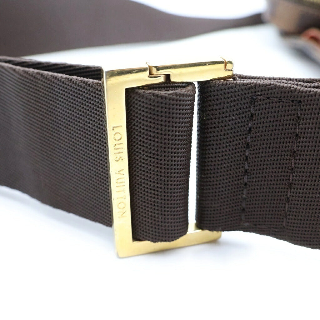 LOUIS VUITTON(ルイヴィトン) ダミエ ジェロニモス ショルダーバッグ ボディバッグ ウエストバッグ ブラウン レザー×PVC N51994 ゴールド金具