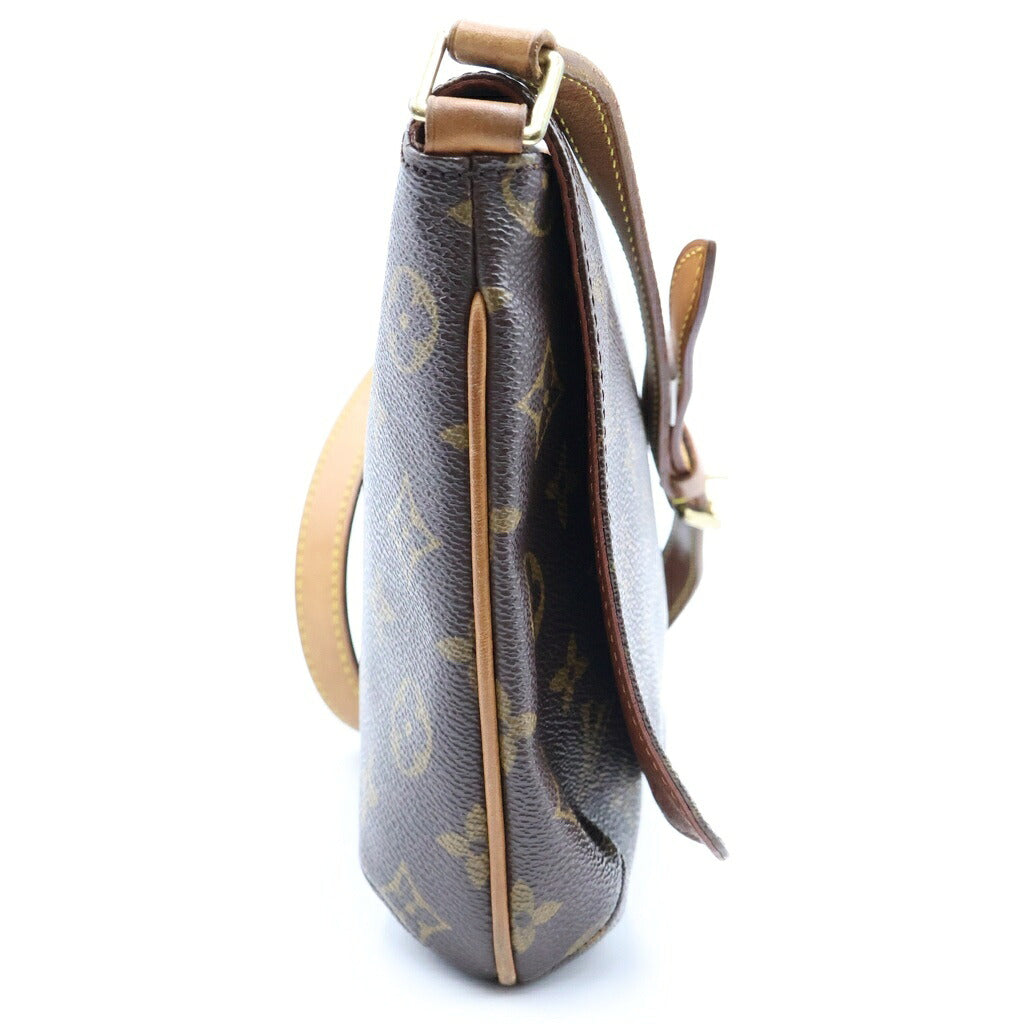LOUIS VUITTON(ルイヴィトン) モノグラム ミュゼットタンゴ ショルダーバッグ ブラウン レザー×PVC M51257 ゴールド金具