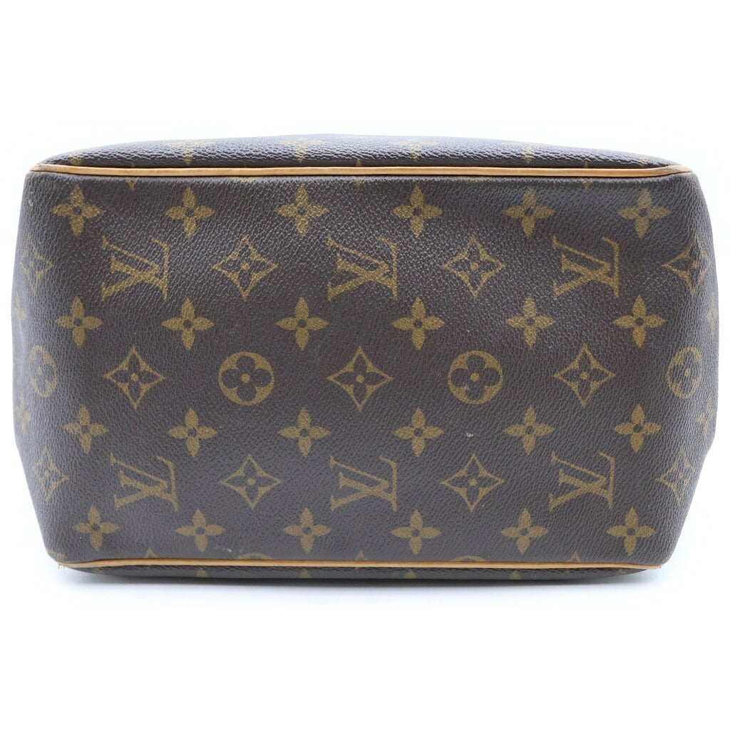 LOUIS VUITTON(ルイヴィトン) ノグラム バティニョール ハンドバッグ ミニトートバッグ ブラウン レザー×PVC M51156 ゴールド金具