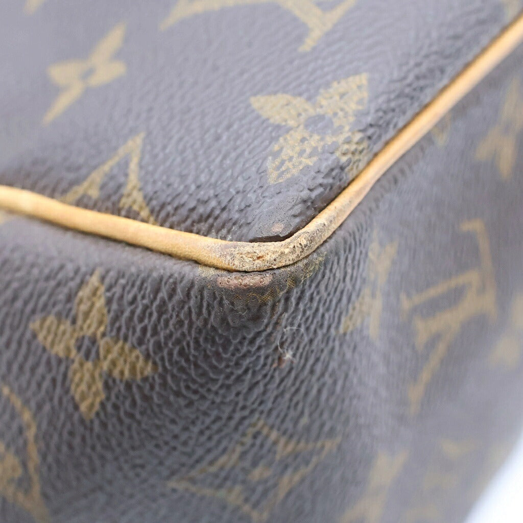 LOUIS VUITTON(ルイヴィトン) ノグラム バティニョール ハンドバッグ ミニトートバッグ ブラウン レザー×PVC M51156 ゴールド金具