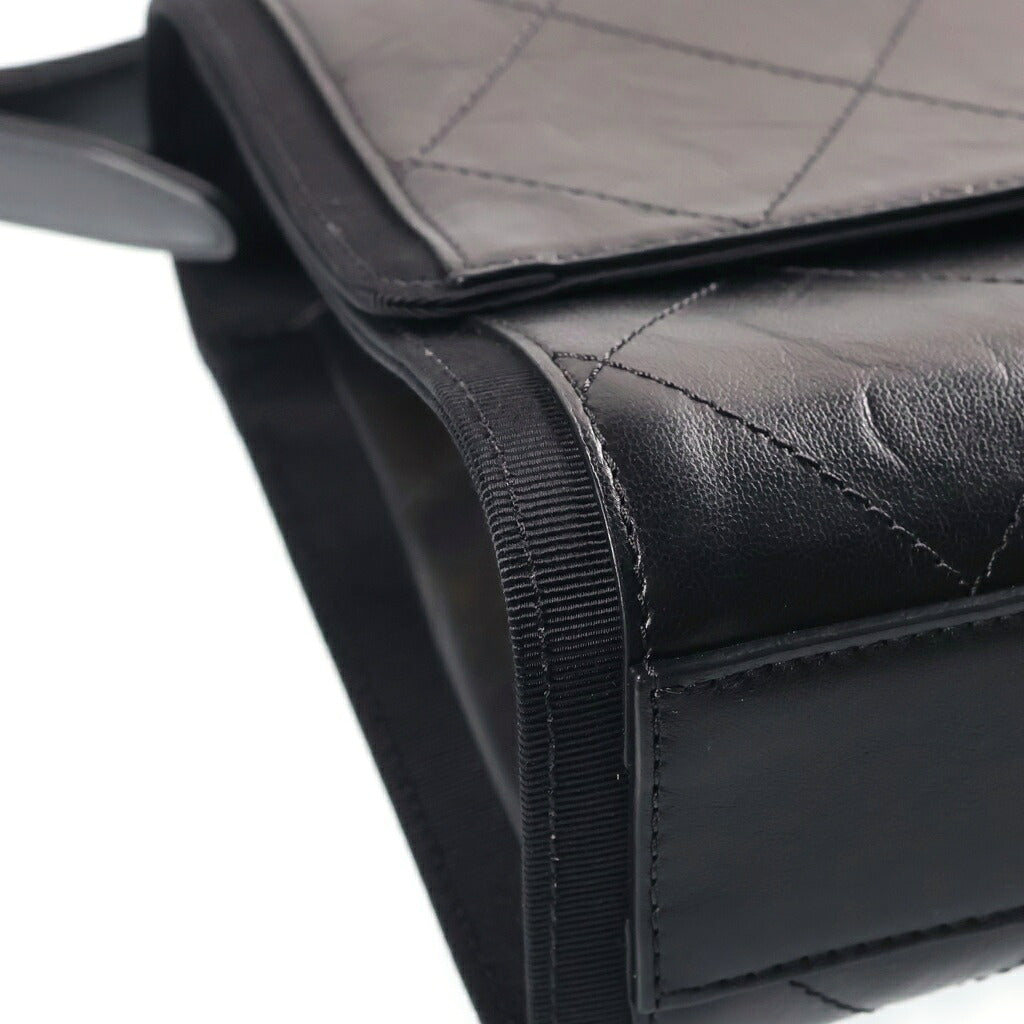 CHANEL(シャネル) マトラッセ26 SフラップWチェーンショルダーバッグ ブラック カーフスキン 25番台 シルバー金具