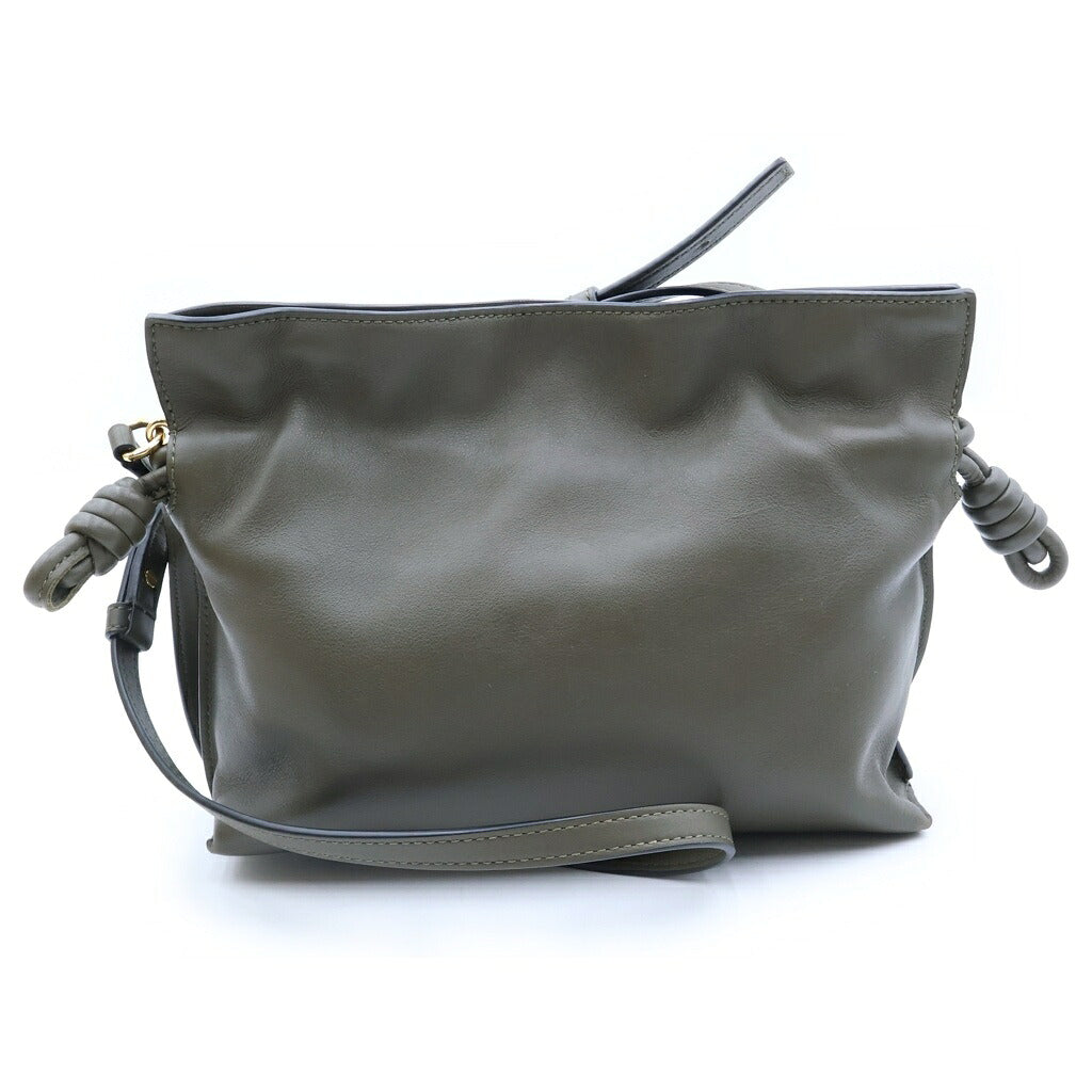 LOEWE(ロエベ) フラメンコクラッチ ミニ ショルダーバッグ カーキ グリーン オリーブ レザー ゴールド金具
