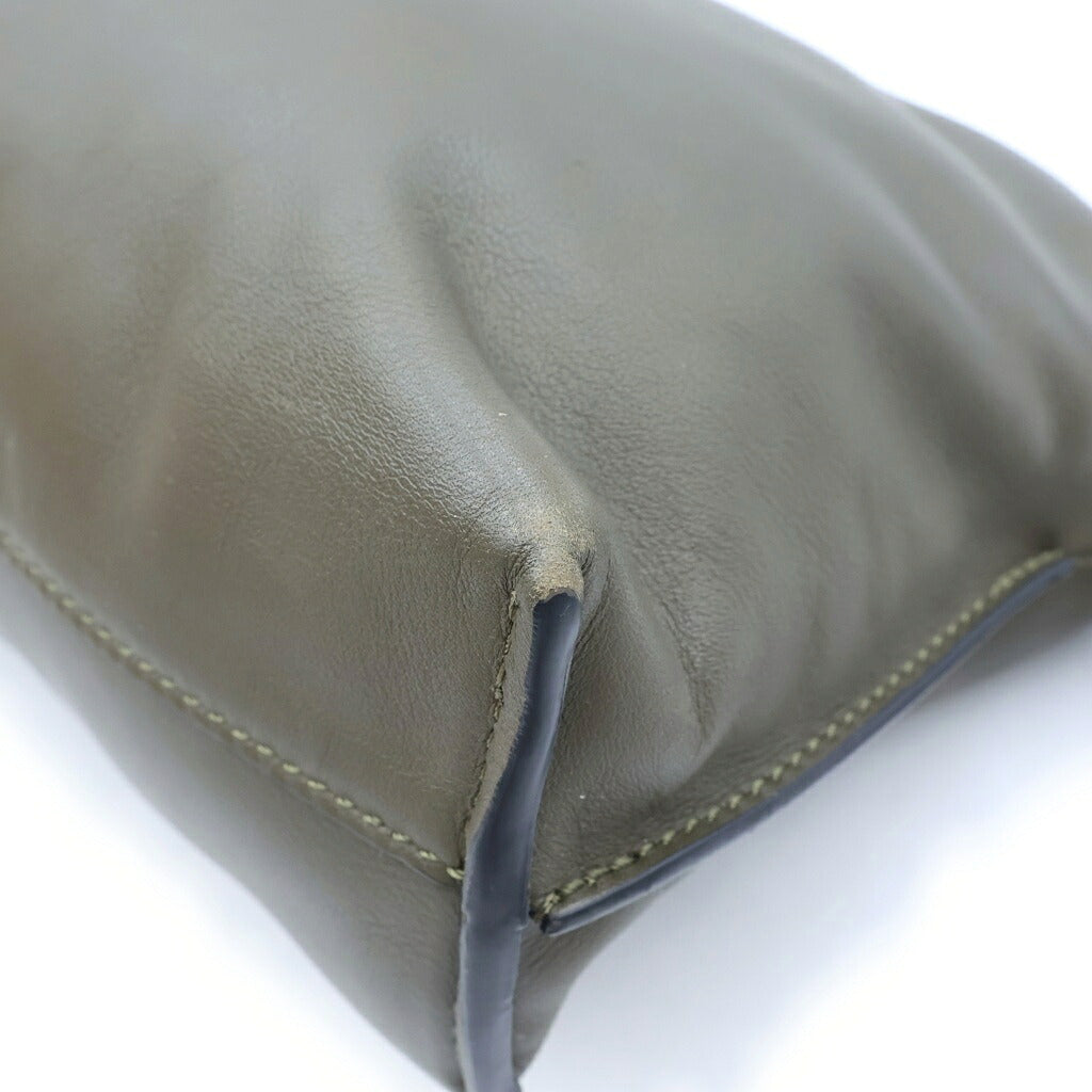 LOEWE(ロエベ) フラメンコクラッチ ミニ ショルダーバッグ カーキ グリーン オリーブ レザー ゴールド金具