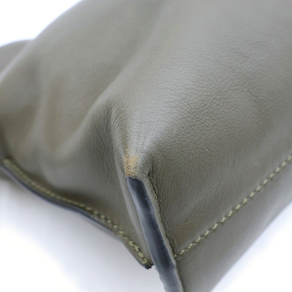 LOEWE(ロエベ) フラメンコクラッチ ミニ ショルダーバッグ カーキ グリーン オリーブ レザー ゴールド金具