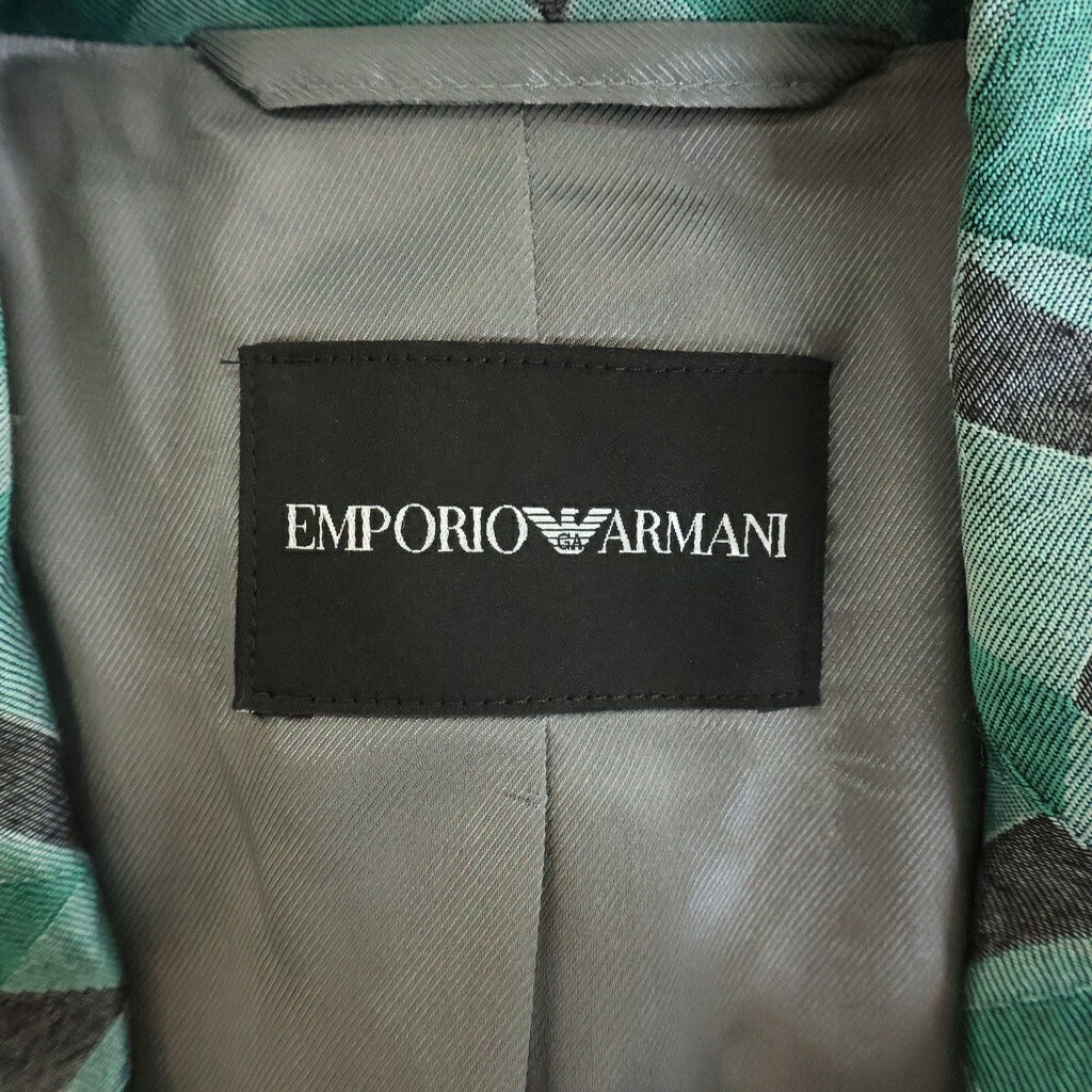ARMANI(アルマーニ) ジャケット ジオメトリック柄 ポリエステル グリーン/グレー 1NG40T 12105