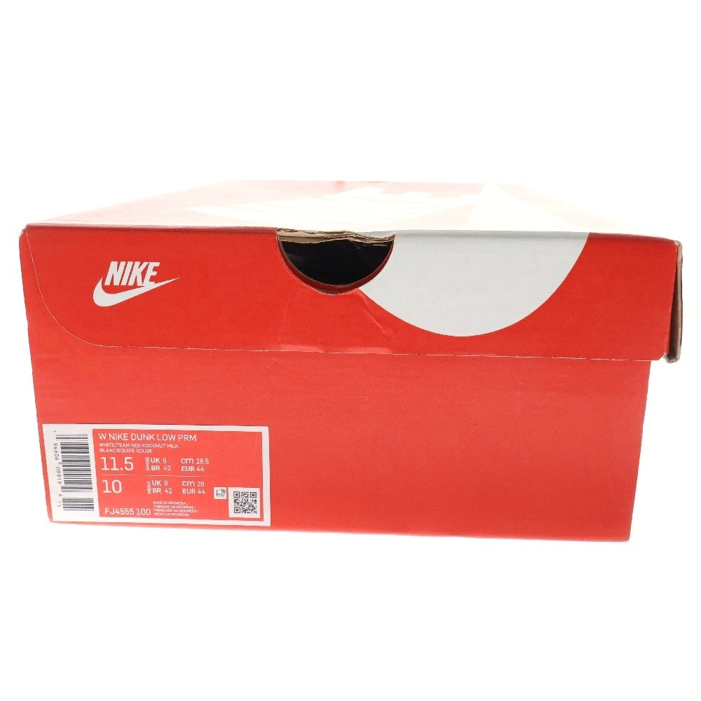 NIKE(ナイキ) Women's Dunk Low PRM Team Red and White ウィメンズ ダンク ロー PRM チームレッド アンド ホワイト ローカットスニーカー FJ4555-100 US11.5/28.5cm