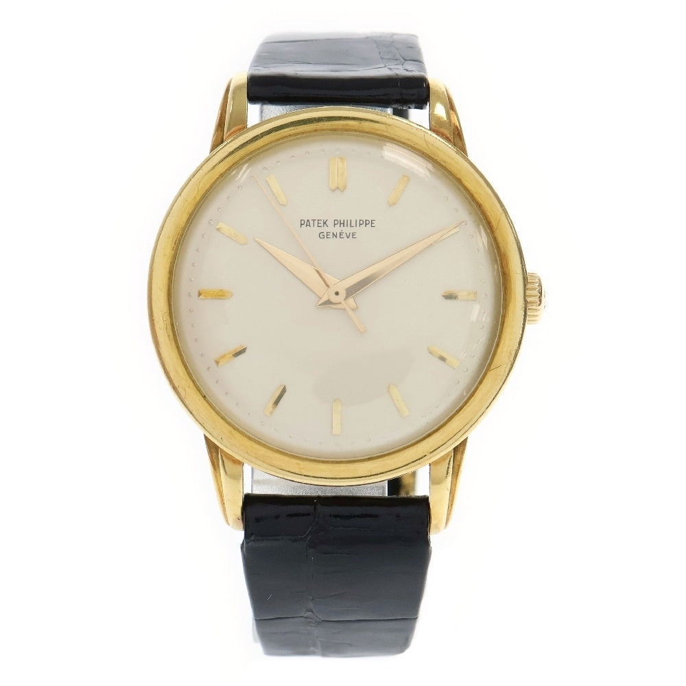 PATEK PHILIPPE(パテックフィリップ) カラトラバ 白文字盤 イエローゴールド YG×革/手巻 2481 cal.2750 腕時計 アンティーク メンズ