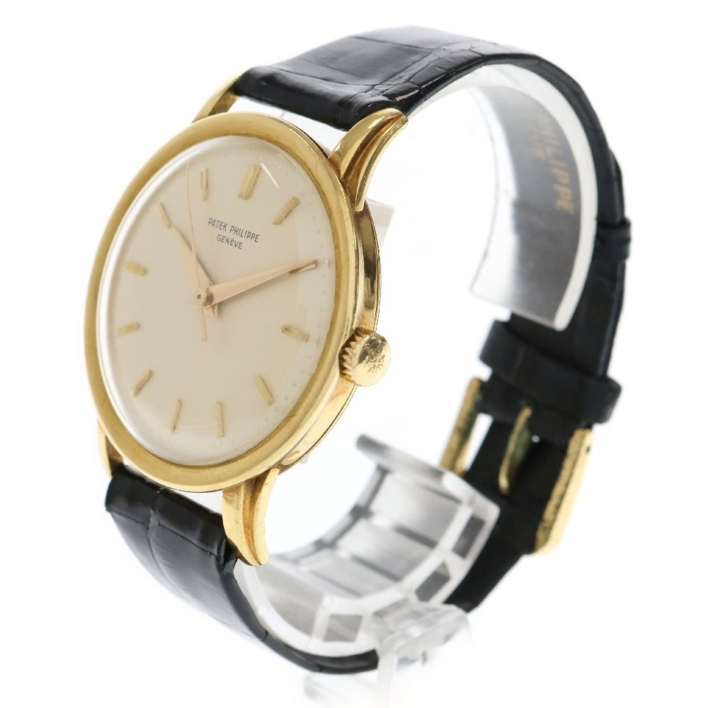 PATEK PHILIPPE(パテックフィリップ) カラトラバ 白文字盤 イエローゴールド YG×革/手巻 2481 cal.2750 腕時計 アンティーク メンズ