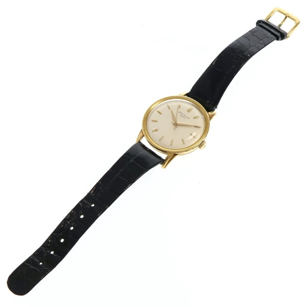 PATEK PHILIPPE(パテックフィリップ) カラトラバ 白文字盤 イエローゴールド YG×革/手巻 2481 cal.2750 腕時計 アンティーク メンズ