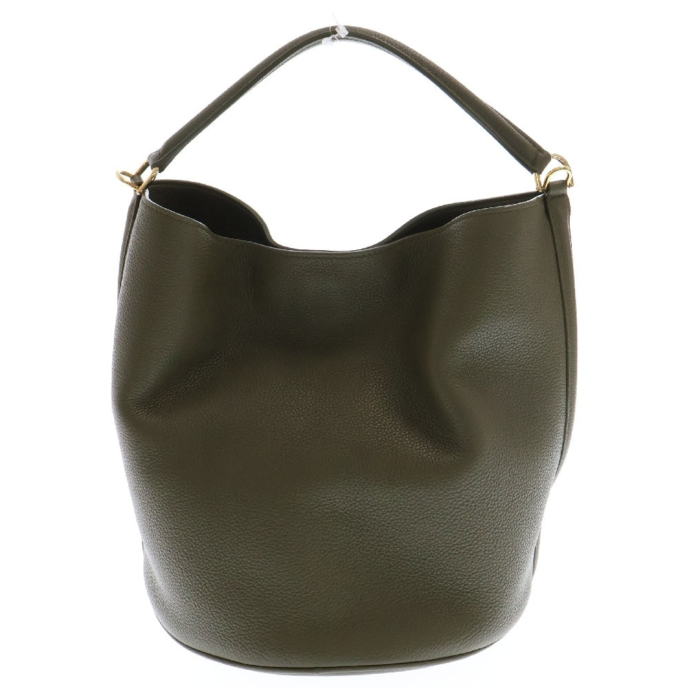 CELINE(セリーヌ) バケット16 ショルダーバッグ トートバッグ ハンドバッグ カーキ レザー ゴールド金具