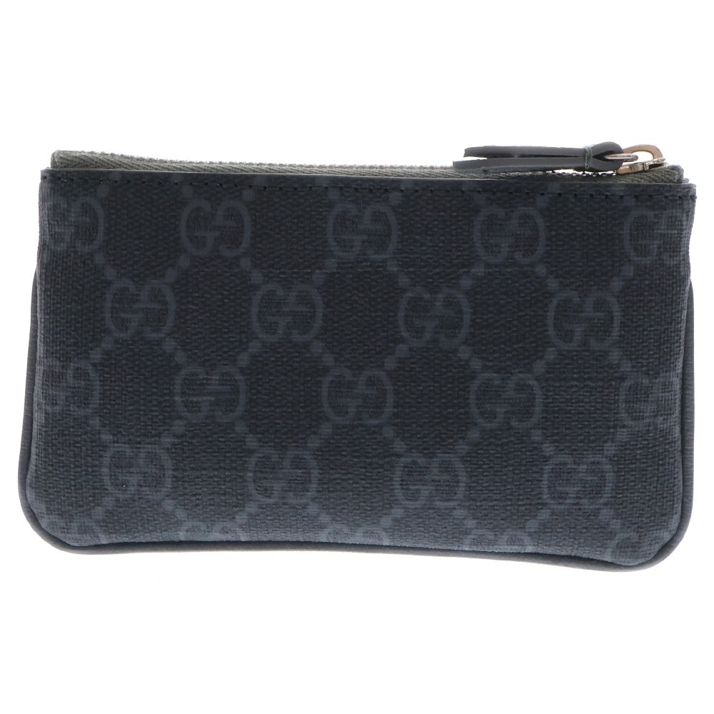 GUCCI(グッチ) GGスプリーム バイカラー ジップ キーケース コインケース ブラック×グレー 820666