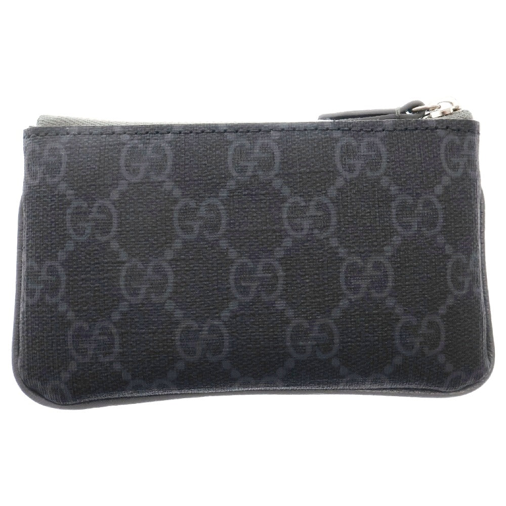 GUCCI(グッチ) GGスプリーム バイカラー ジップ キーケース コインケース ブラック×グレー 820666