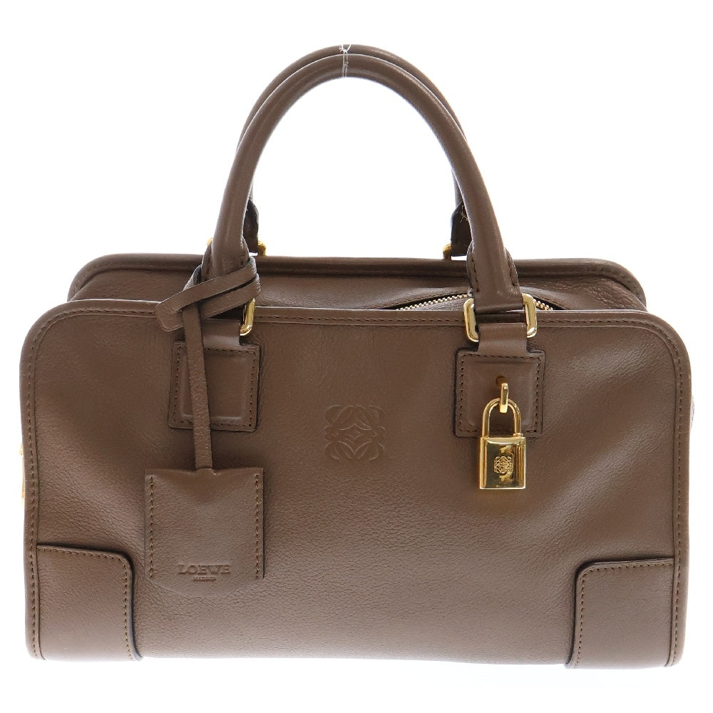 LOEWE(ロエベ) アマソナ28 ハンドバッグ ブラウン レザー ゴールド金具