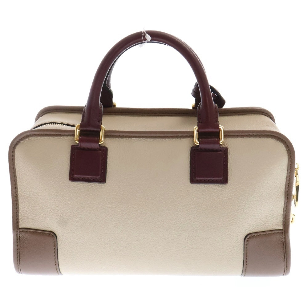 LOEWE(ロエベ) アマソナ28 ハンドバッグ ベージュ/ブラウン レザー