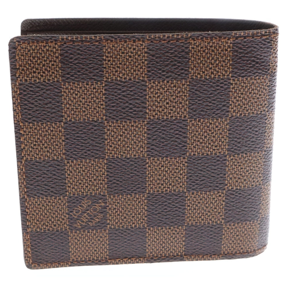LOUIS VUITTON(ルイヴィトン) ダミエ ポルトフォイユマルコ レザー二つ折り財布 ブラウン N61675