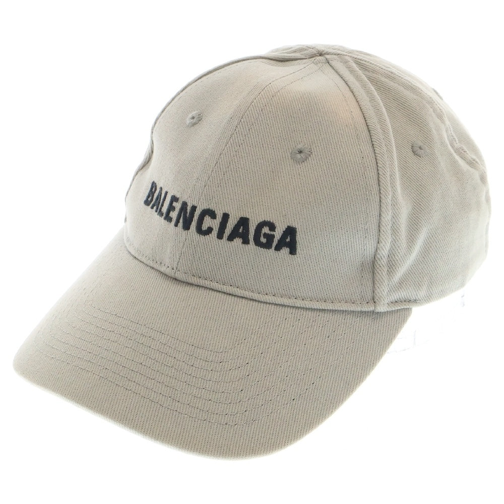 BALENCIAGA(バレンシアガ) ロゴ ベースボールキャップ グレー キャンバス 帽子