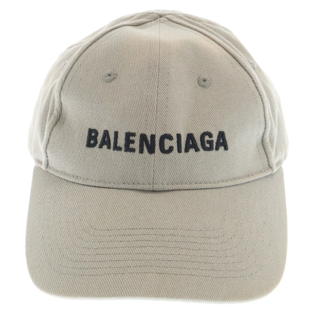 BALENCIAGA(バレンシアガ) ロゴ ベースボールキャップ グレー キャンバス 帽子