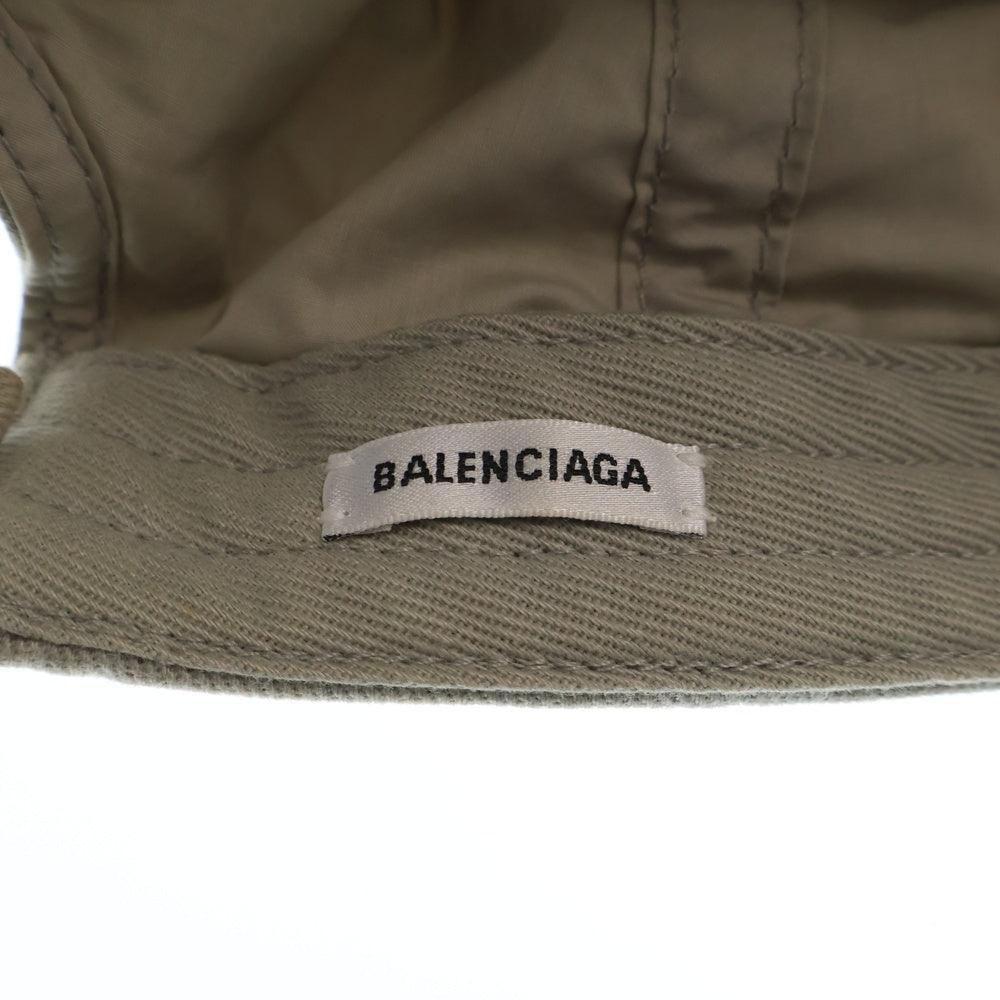 BALENCIAGA(バレンシアガ) ロゴ ベースボールキャップ グレー キャンバス 帽子