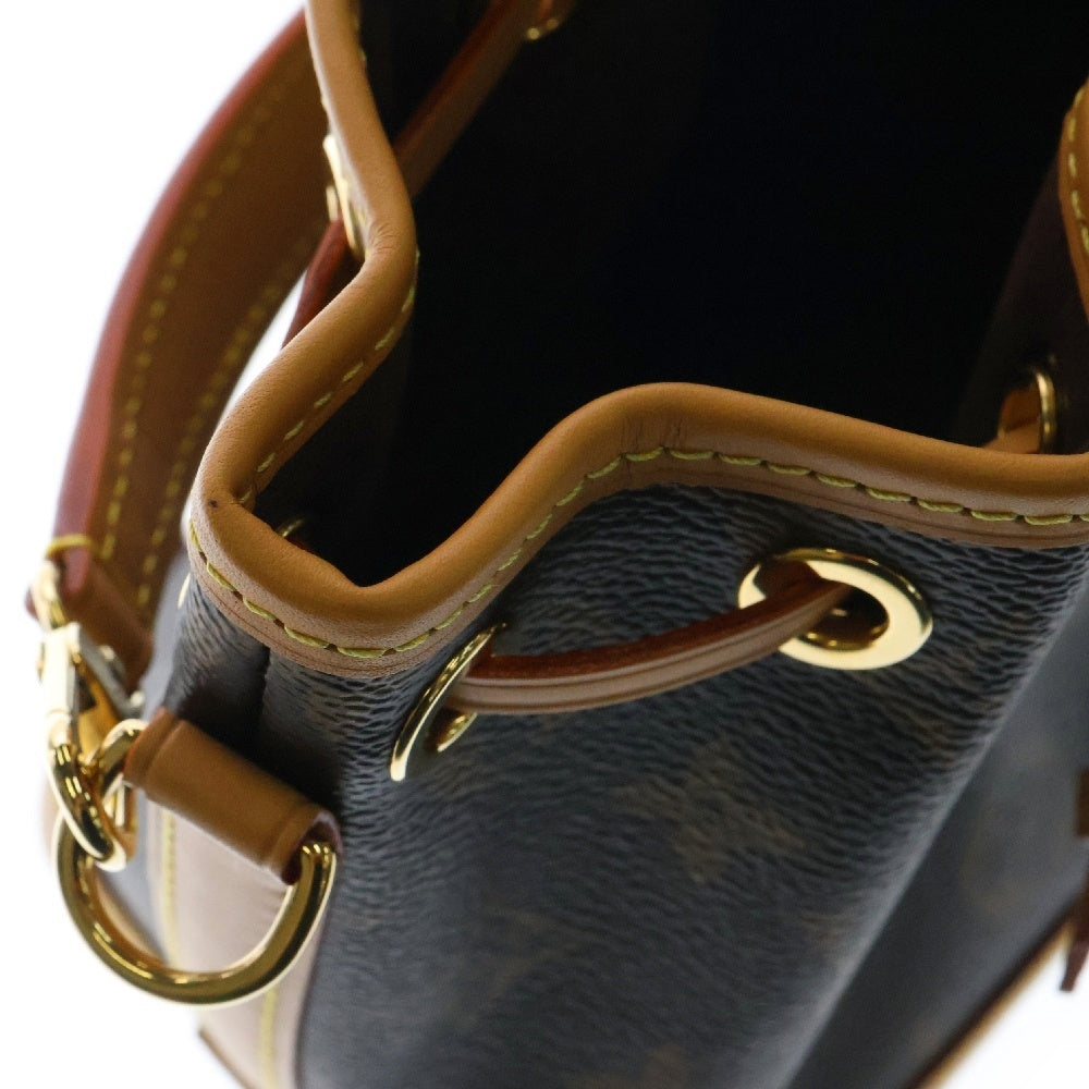 LOUIS VUITTON(ルイヴィトン) モノグラム ナノ ノエ 2WAYバッグ ハンドバッグ ショルダーバッグ ミニバッグ ブラウン ゴールド金具 レザー×PVC M81266