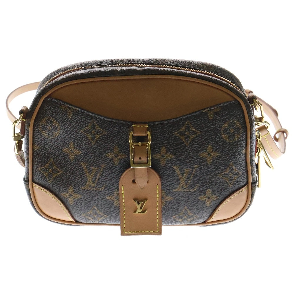 LOUIS VUITTON(ルイヴィトン) モノグラム ドーヴィルMINI ショルダーバッグ ミニバッグ ブラウン ゴールド金具 レザー×PVC M45528