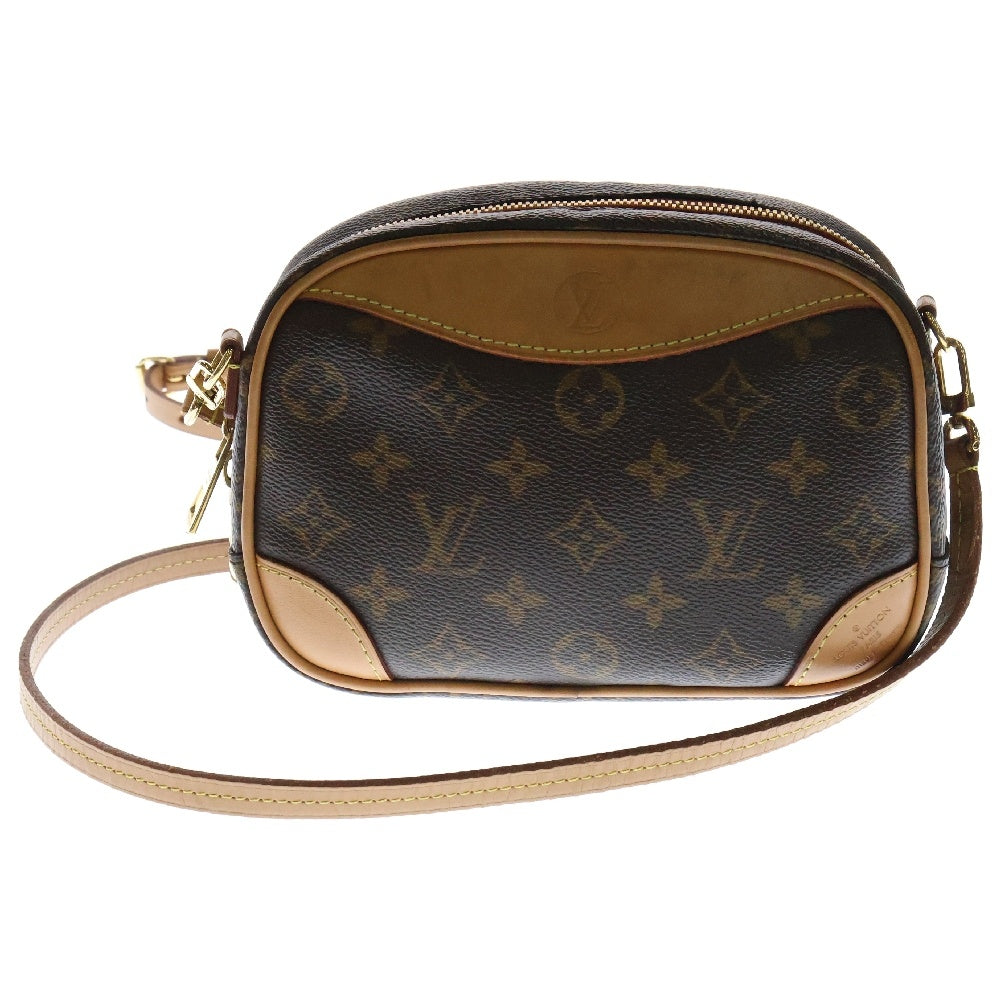 LOUIS VUITTON(ルイヴィトン) モノグラム ドーヴィルMINI ショルダーバッグ ミニバッグ ブラウン ゴールド金具 レザー×PVC M45528