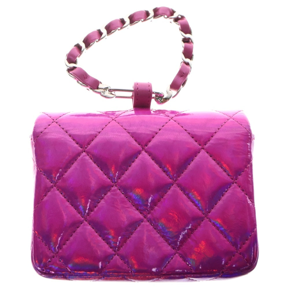 CHANEL(シャネル) イヤーズギフト ジュエルフック マトラッセ パテントレザー ポーチ ピンク