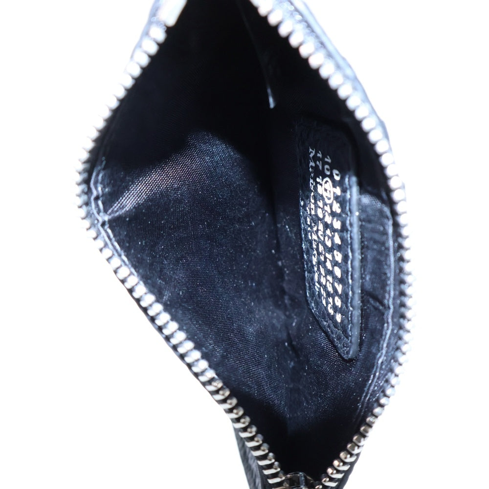 MM6 Maison Margiela(エムエムシックスメゾンマルジェラ) 4ステッチ フラグメントケース カードケース ポーチ ブラック シルバー金具 レザー