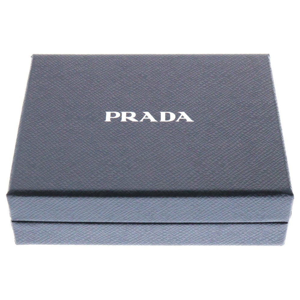 PRADA(プラダ) ヴィッテロダイノ 二つ折り財布 コンパクトウォレット トライアングルロゴプレート ゴールド金具 ブラック レザー 2ML049