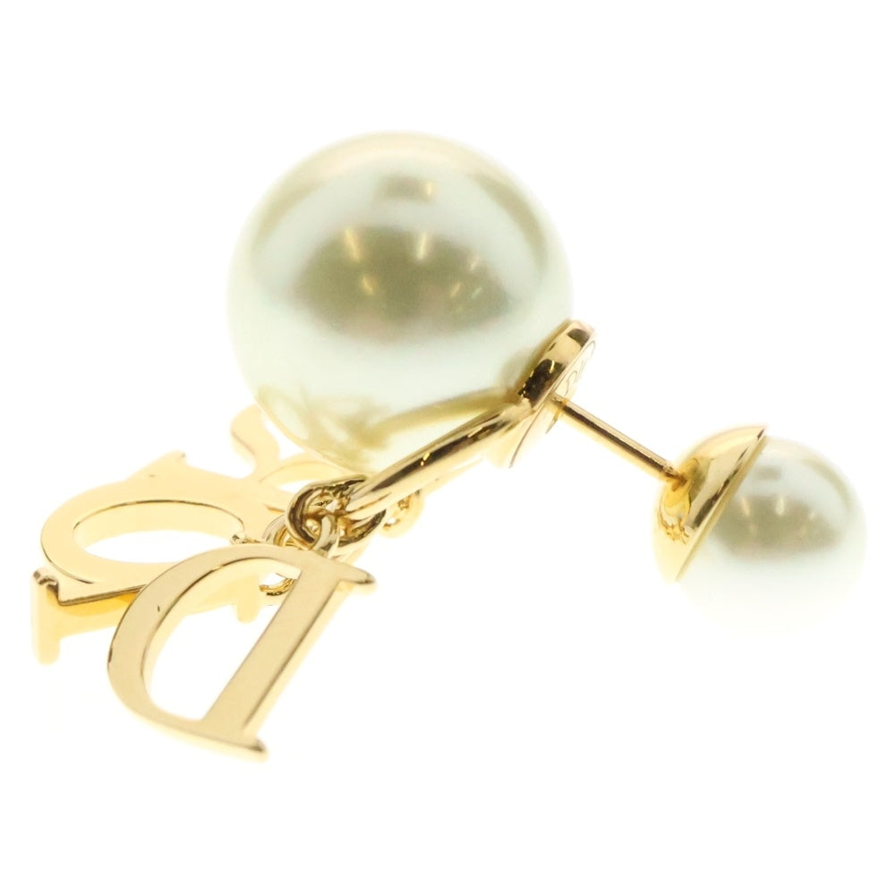 Christian Dior(クリスチャンディオール) ロゴ トライバル ピアス ラインストーン GP ゴールド アクセサリー