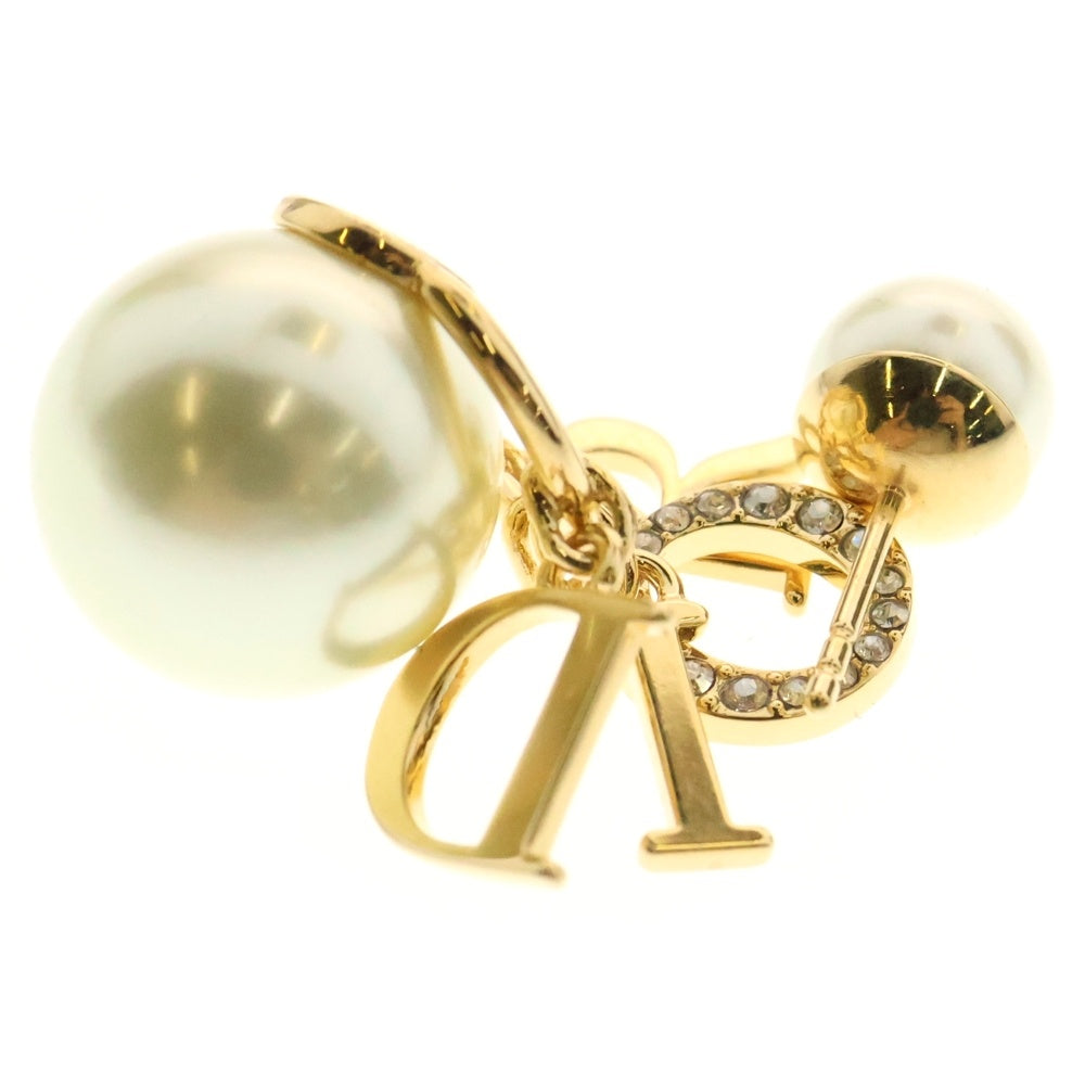 Christian Dior(クリスチャンディオール) ロゴ トライバル ピアス ラインストーン GP ゴールド アクセサリー