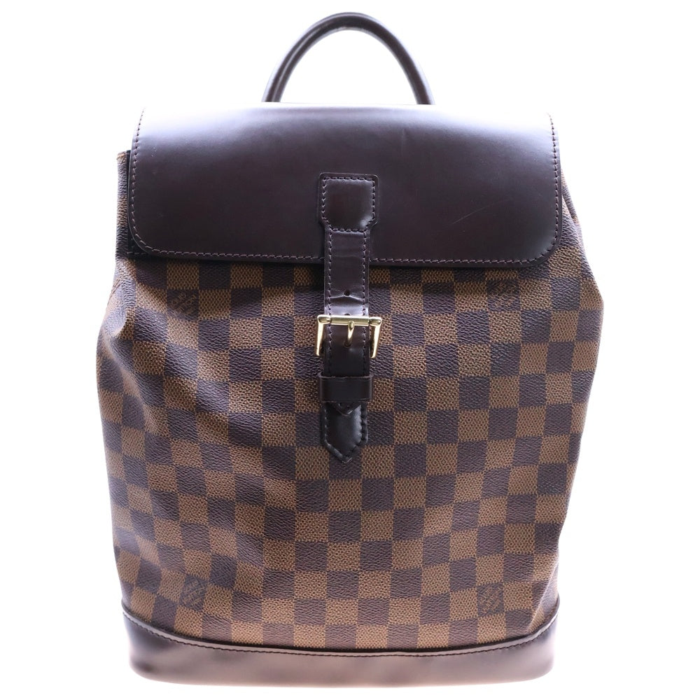 LOUIS VUITTON(ルイヴィトン) ダミエ ソーホー バックパック リュックサック ゴールド金具 ブラウン レザー N51132