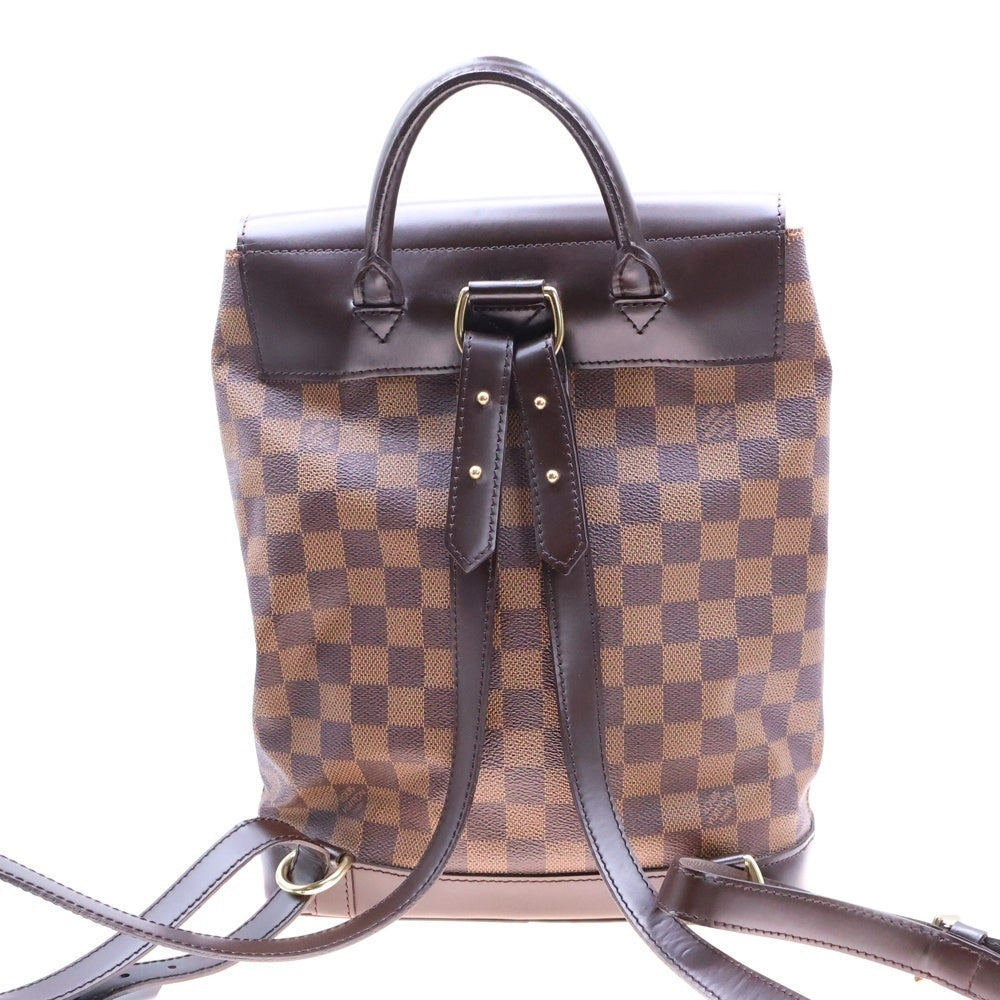 LOUIS VUITTON(ルイヴィトン) ダミエ ソーホー バックパック リュックサック ゴールド金具 ブラウン レザー N51132