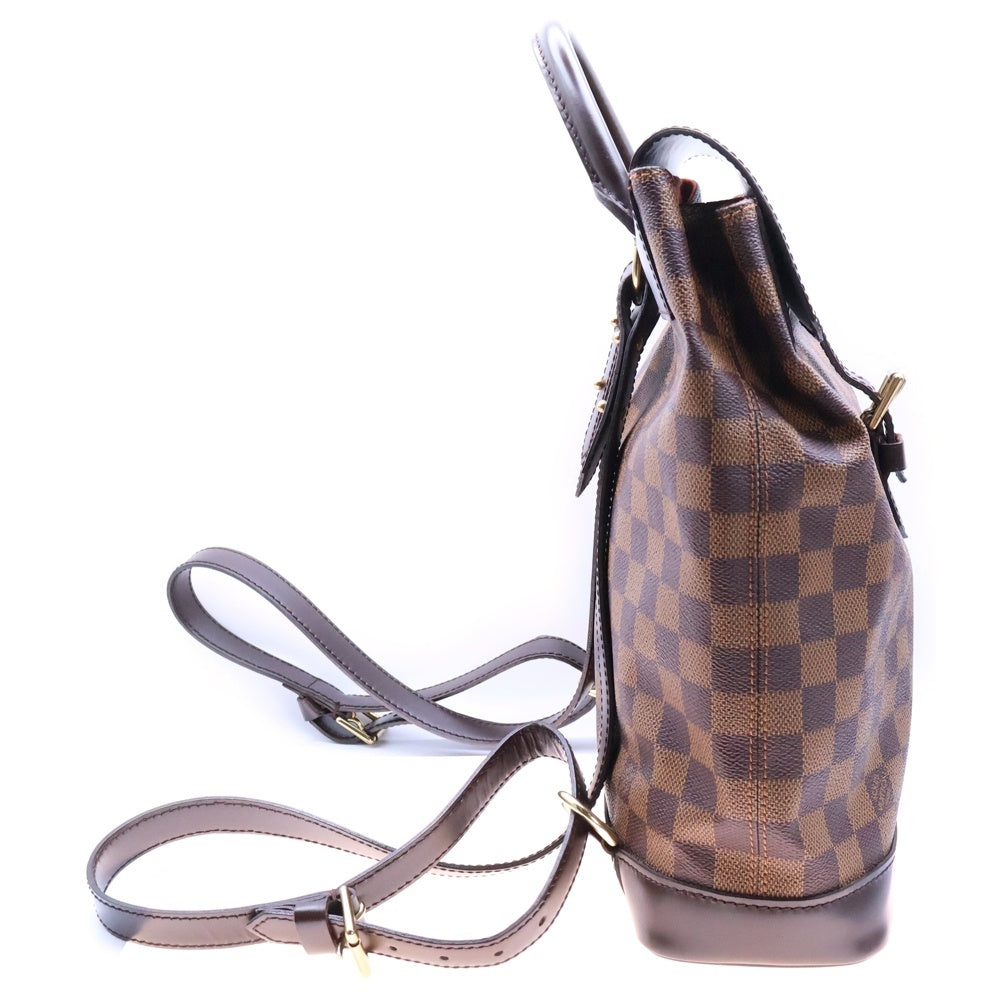 LOUIS VUITTON(ルイヴィトン) ダミエ ソーホー バックパック リュックサック ゴールド金具 ブラウン レザー N51132