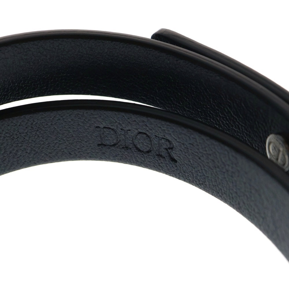 Christian Dior(クリスチャンディオール) ロゴ レザー ブレスレット ブラック アクセサリー