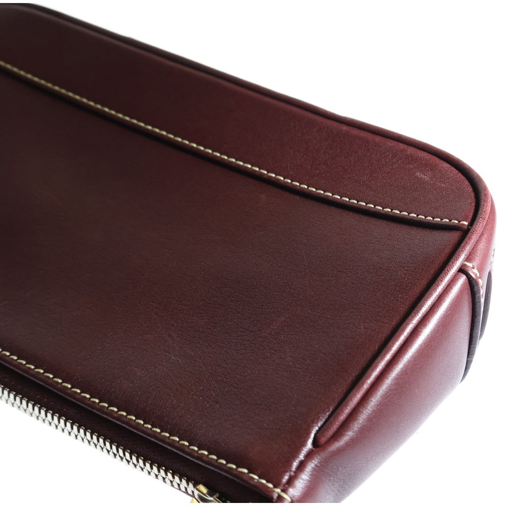 COACH(コーチ) ワンショルダーバッグ ハンドバッグ 白ステッチ ワインレッド バーガンディ レザー シルバー金具 7785