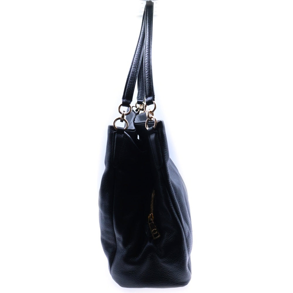 COACH(コーチ) トートバッグ ハンドバッグ ブラック ゴールド金具 レザー