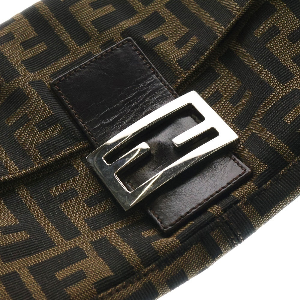 FENDI(フェンディ) ズッカ柄 マンマバケット ワンショルダー ハンドバッグ キャンバス×レザー ブラウン シルバー金具