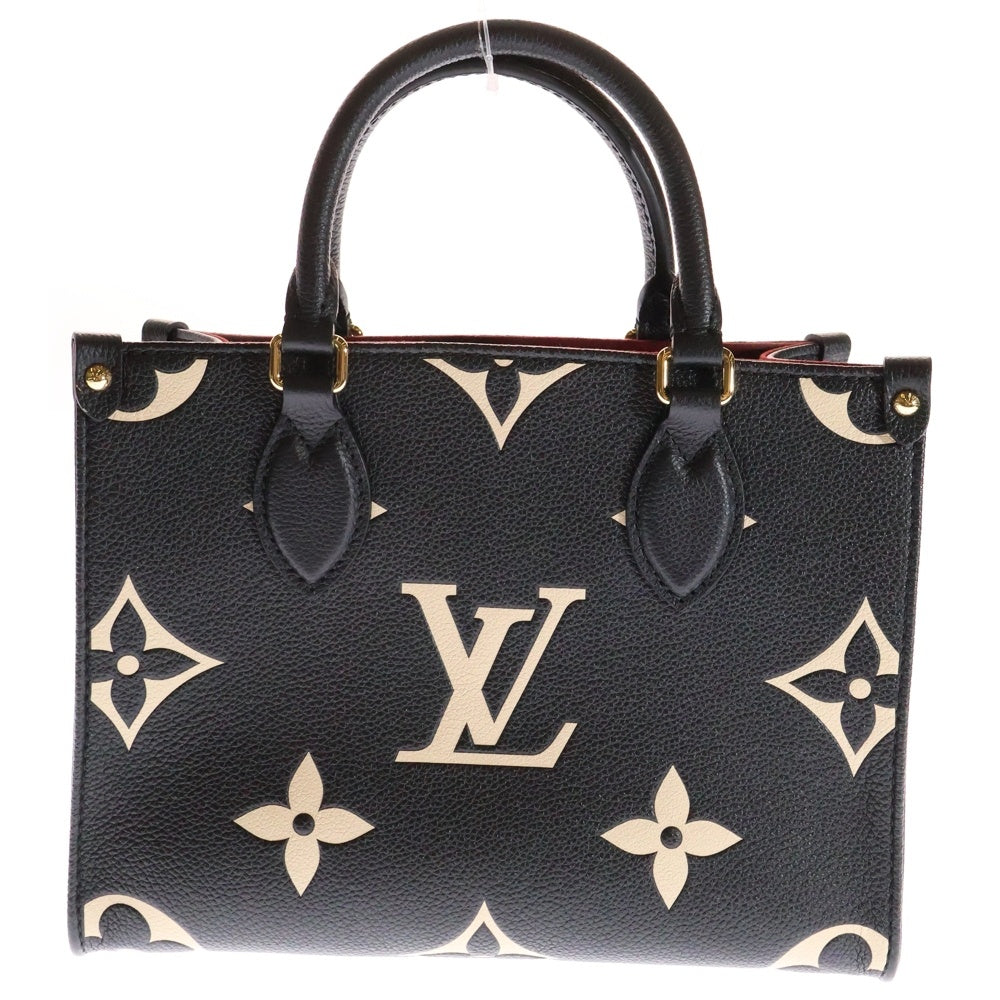 LOUIS VUITTON(ルイヴィトン) モノグラムアンプラント オンザゴーPM 2WAY レザーハンドバッグ ショルダーバッグ ブラック×ベージュ M45659