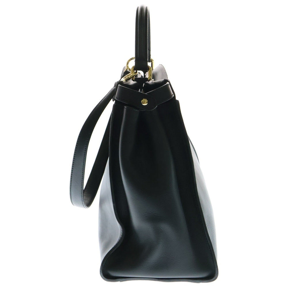 FENDI(フェンディ) ピーカブー ラージ 2WAYバッグ ハンドバッグ ショルダーバッグ ブラック ゴールド金具 レザー 8BN210
