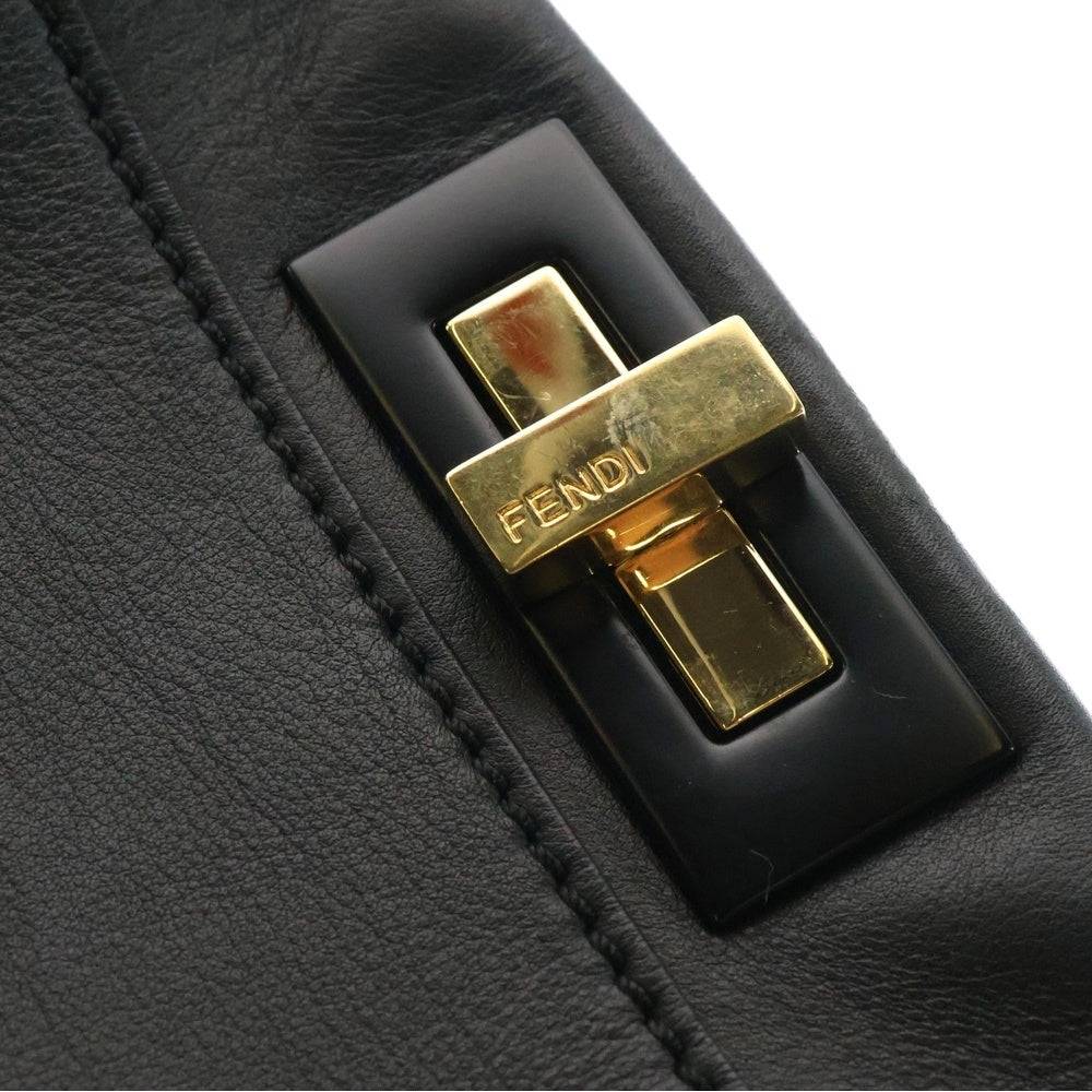 FENDI(フェンディ) ピーカブー ラージ 2WAYバッグ ハンドバッグ ショルダーバッグ ブラック ゴールド金具 レザー 8BN210