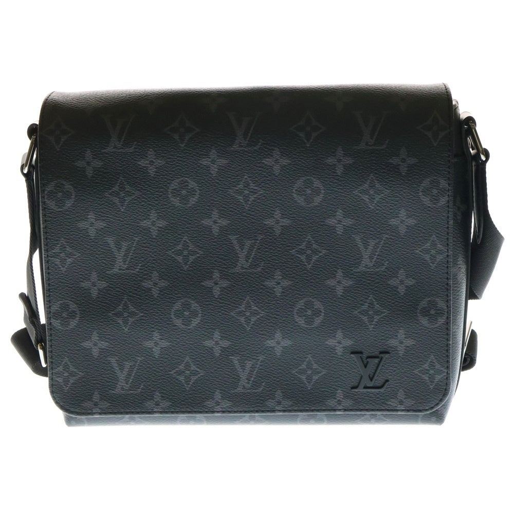 LOUIS VUITTON(ルイヴィトン) モノグラムエクリプス ディストリクトPM ショルダーバッグ メッセンジャーバッグ ブラック シルバー金具 レザー×PVC M45272