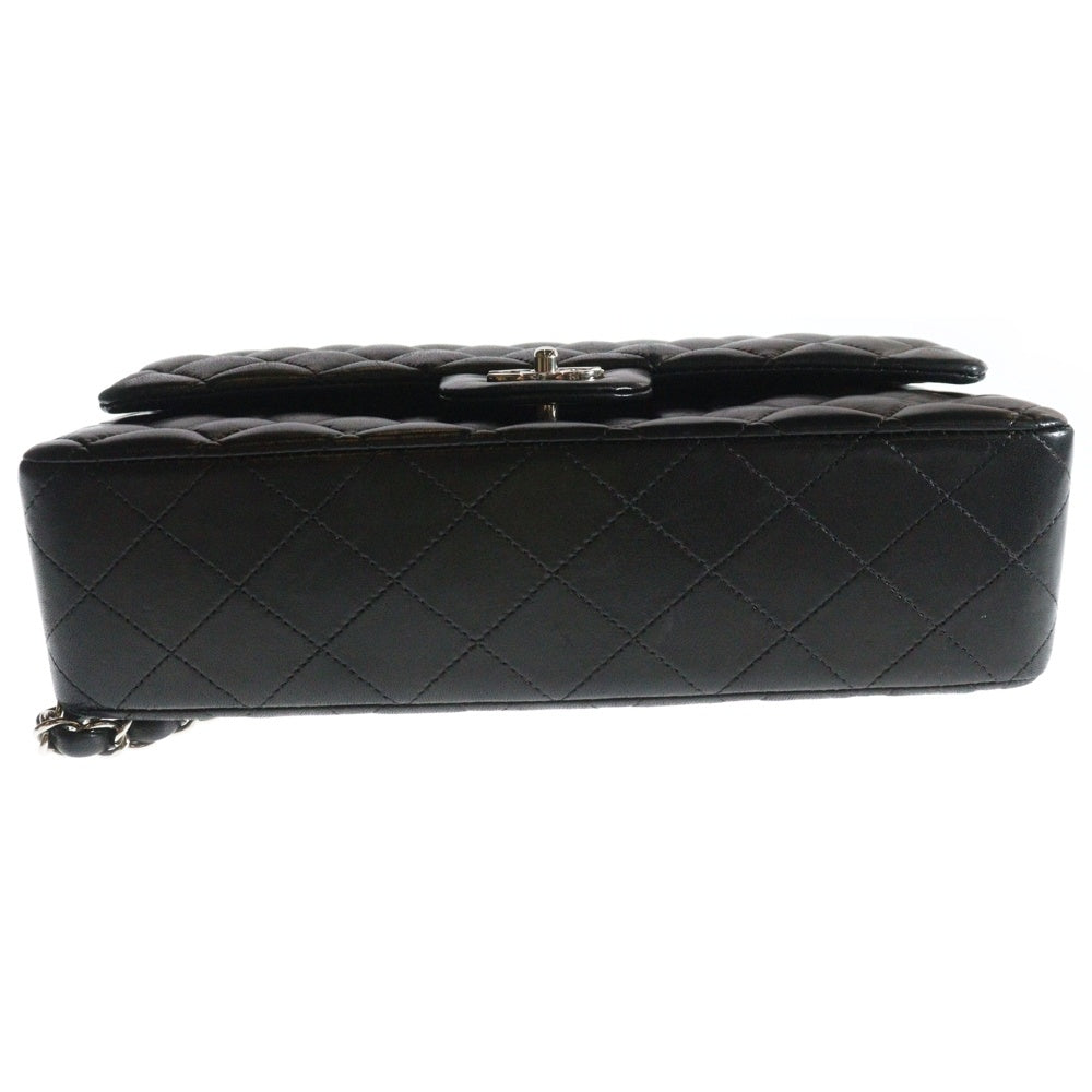 CHANEL(シャネル) マトラッセ25 ダブルフラップ ダブルチェーン ショルダーバッグ ハンドバッグ ブラック ラムスキン シルバー金具